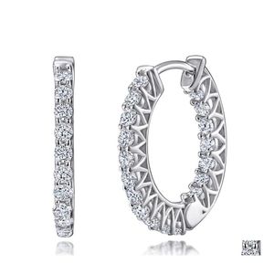 Hoop Huggie Hie Nothing2 925 Sterling Sier Created Moissanite Gemstone Wedding Party Fashion Earrings For Womenhoop Drop Delivery J Dhbu5