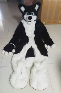 Long Fur Husky Fox Walking Mascot Costume Party Advertising Dress Furry Costume