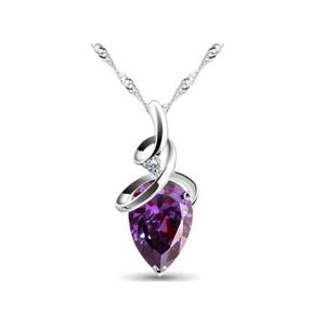 Pendant Necklaces Luckyshin Lot Latest Natural Fire Amethyst Pendants 925 Sier American Weddings Jewelry Gift Zircon 10 Pcs Drop Deli Dhesu