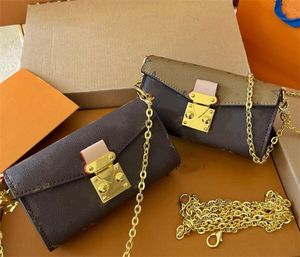 حقائب Bitsy Pouch Cruise S-Lock Handbag Micro Metis Crossbody Real Chain Wallet Old Flower Postman Pors