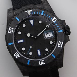 Mens Watch Mekanik Saatler Tuval Straps Erkekler Kollwatch Su geçirmez Tasarım Man Diamond Çerçevesi için Kol saatleri 40mm