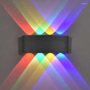 Lâmpada de parede LED de alumínio Luzes coloridas Decoração de fundo interno Decoração ao ar livre RGB RGB Bedroom Stair Light Light