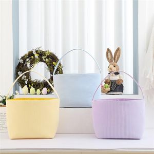 Easter Candy Basket Tote Cloth Bags Kids Toy Bucket Multicolor Easter Egg Storage Bag Multipurpose Home Clothes Baskets MHY020