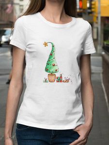 女性用Tシャツ女性Tシャツ年ギフトプリント短袖休暇メリークリスマスファッションサンタクローストップレッド適切なオールシーズン