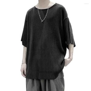 Men's T Shirts Summer Men T-shirt Short Sleeve Striped Loose Plus Size 6XL 8XL Elasticity Korea Style Tees Tops Thin Soft Comfortable