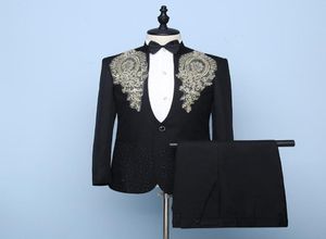 Men039s Suits Blazers Elegant Fashion Applique Mens Formal Suites Stand Collar Chinese Traditionell kördräkt GROOM slitage4053078
