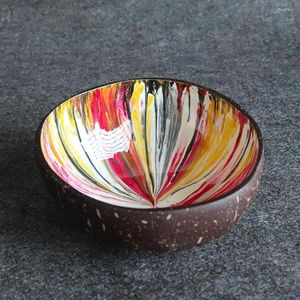 Bowls Candy Bright Colored Round Durable Multicolor Sturdy Coconut Shell For Decoration
