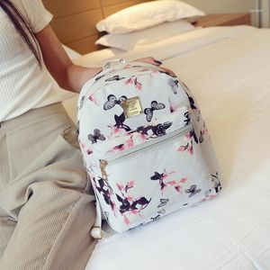 Школьные сумки 2022 Travel Bag Fashion Butterfly Butterfly Детский рюкзак Floral Pu кожаный отдых.