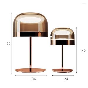 Lampade da tavolo Post Modern Glass Lamp Creative Rose Gold Luxury Art Comodino Camera da letto Soggiorno Scrivania di design italiano