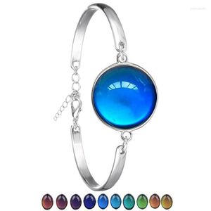 Link Bracelets Temperature Change Color Mood Bracelet Smart Discolor Bangles Gift For Women And Girl With Delicate Box