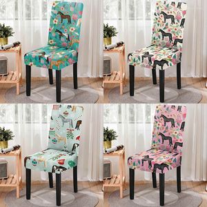 Chair Covers Horse Floral Donut Pattern Print Cover Dustproof Anti-dirty Removable Office Protector Case Chairs Living Room