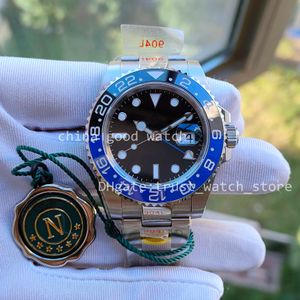 Super Watch Factory Photo Watches for Mens 40mm Cla.3186 Automatisk rörelse Watch V12 Version Blue Ceramic Bezel Batman Sport Men armbandsur med originalbox