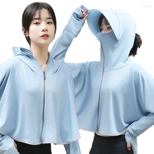 Rennjacken 2022 Radfahren Tragen Reißverschluss Frauen Koreanische Lose Einfache Weiße Outdoor mit Hut Sonnenschutz Damen Outwear Trendy Lady Tops