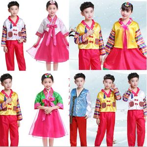 Ethnic Clothing Traditional Korean Dance Stage Costumes Girls Hanbok Wedding Dress Kids Children Performance Asian Clothes Party Festival