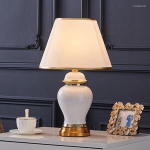 Table Lamps American Style Luxury Modern White Ceramic For Bedroom Bedside Lamp Northern European Living Room