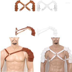 Fingerless Gloves Sexy Body Chest Harness For Men Adjustable Leather Lingerie Faux Shoulder Arm Armor Bondage Costume Steampunk Costumes