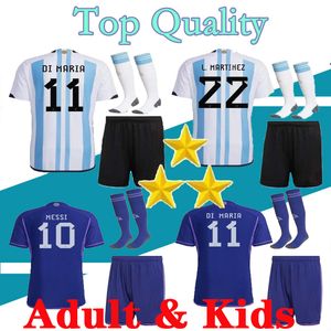 2023 Argentina soccer Jerseys home away MARIA AGUERO HIGUAIN 22 23 MESSI DYBALA boys Adult Kids kit with socks Football shirt
