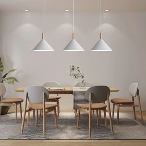 Moderne Wohnzimmer-Deckenhängelampen aus Holz, Aluminium, E27-Pendelleuchten, Heimdekor-Beleuchtung, Bar-Schaufenster-Spot-Licht