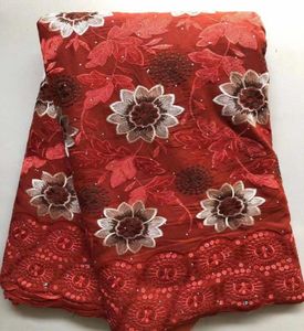 Zwitserse voile katoenen kanten stof Afrikaans Nigeriaans borduurweefsel 5 meter naaien materiaal voor doe -het -zelf bruidshurk 8732423