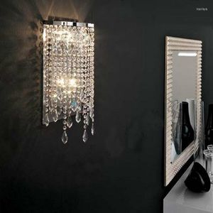 Wall Lamp Bathroom 2 Lights Crystal Light Dressing Room Led Mirror Abajur Bedroom Bedside Sconce