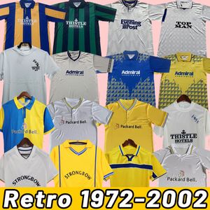 HASSELBAINK Mens Retro Soccer Jerseys Classical Home White Yellow KEWELL HOPKIN Fotball Shirts Classic Memorial Adult Uniforms 00 02 88 90 91 92 93 94 95 96 97 98 99 1972