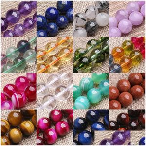 Jade 6Mm/8Mm/10Mm Healing Precious Round Stone Bead For Jewelry Making Diy Bracelet Necklace Crystal Spacer Loose Beads Drop Delivery Dhurs