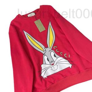 Kadın Hoodies Sweatshirts Tasarımcı Gevşek Karikatür Tavşan Baskı Uzun Kollu Kazak Moda Çift Top 99rf