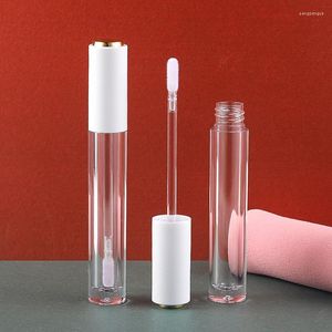 Bottiglie di stoccaggio Tubo per lucidalabbra Sostituisci la bottiglia di smalto vuota Rossetto Pennello in silicone da 4 ml Contenitore per miele trasparente Cosmetico