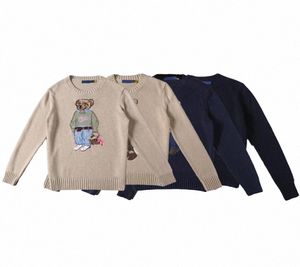 Sweaters de Men039s Hith Quality Designer Men Sweater Polos Plever Bear Bearneck Camiseta de manga larga Hombres impresos informales XL XXL 6181261