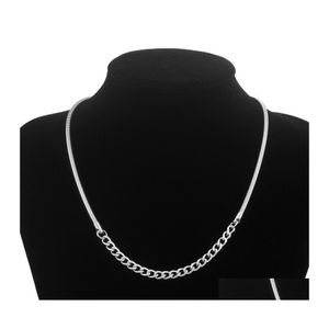 Pendant Necklaces Punk Stainless Steel Snake Chain Spring Clasp Necklace 2021 Simple Fashion Clavicle Hip Hop Jewelry Wholesale Drop Dha5G