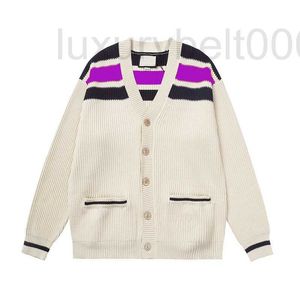 Women's Sweaters designer autumn and winter American blue red stripe badge cardigan sweater coat GO8I