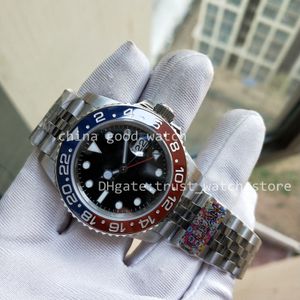 Clean Factory Men Super Watch 904L Steel 2 Styles Strap Bracelet Watches Cal.3285 Automatic Movement Date Red Blue Ceramic Bezel Wristwatches Diving Super Luminous