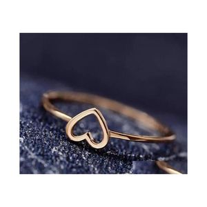 Pierścienie zespołowe proste serce dla kobiet para obiecująca ślub Infinity Eternity Love Jewelry 2 Colours Drop Reliody Pierścień DHL61