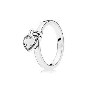 Bröllopsringar 925 Sterling Sier Heart Pendant Original Box för Pandora Hearthaped Padlock Ring Women Luxury Designer Set Drop Deliv DHP6K