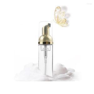 Garrafas de armazenamento 6pcs 30ml 1oz de garrafa de bomba de espuma transparente com dispensador de ouro pequeno sabonete para viajar Castela