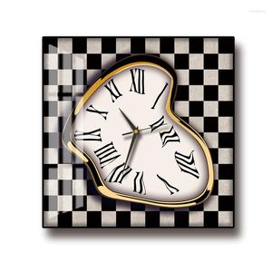 Relógios de parede 2022 Dali nórdico Dali e Twisted Clock Light Luxury Luting Room Medidor Electric Box Square Creativity
