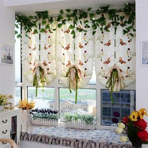 Vorhang Schmetterling Blume bestickt fächerförmig Chiffon Fenster transparent für Wohnzimmer Schlafzimmer Dekoration Büro Home Decor
