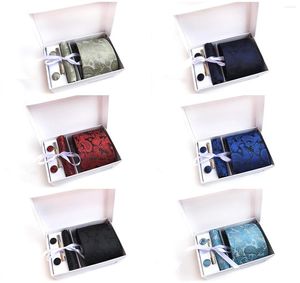 Bow Ties Men's Business Simple High Quality Polyester Silk Multicolor Valfria klänningstillbehör Set Tie 6 Set