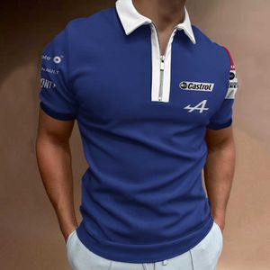 Venta F1 Formula uno Equipo Alpine Alonso Blue Polo Manga corta 2022 Camiseta de carreras para hombres y mujeres 31 OCON Camiseta