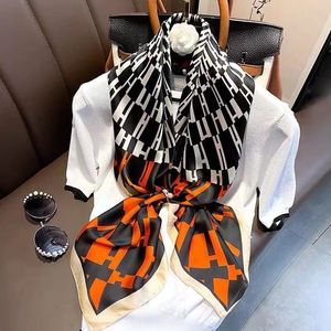 Designer's big square scarf fashion letter women's thin shawl with a suit and sun protection to send mother scarf.