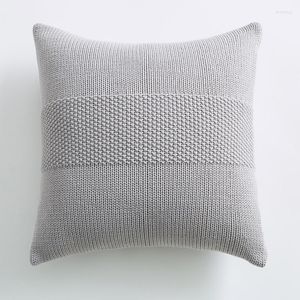 Poduszna okładka dzianiny 45x45cm Solid Bawełniana różowa różowa kość słoniowa krem ​​do domu dekoracja kwadratowa sofa