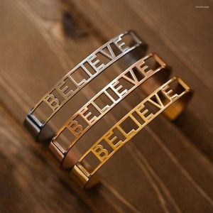 Bangle Stainless Steel Mantra Cuff Bangles Engraved Positive Inspirational Words Hollow Out Alphabet Letter Bracelet Femme Bijoux