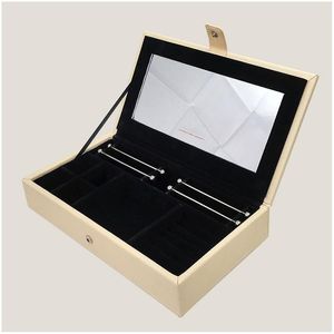 Scatole di gioielli Display in pelle PU di alta qualità per Pandora Perline di fascino Pendenti Sier Bracciale Collana Confezione regalo Consegna di goccia Dhcrt