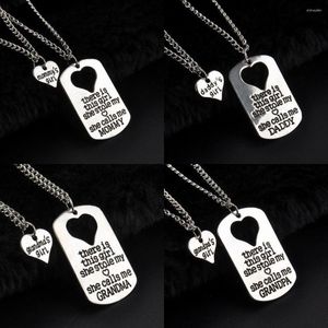 Pendant Necklaces 2PC/Set There Is This Girl She Stole My Heart Calls Me Daddy/Grandma/mommy/grandpa - Daughter Necklace Set Family Jewelry