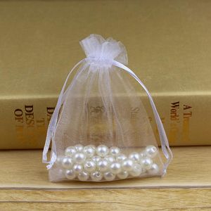 100pcs Organza Bags Jóias Jóias Presos -Brilhando Branco White Wedding Favor Pacote bolsas de festa de Natal Multi cores Pink preto azul