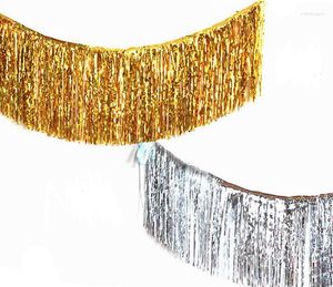 Decoração de festa Gold Foil Fringe Tinsel String String Shimmer Tassel Wedding Pooth Cenário 35 120cm 50pcs por atacado