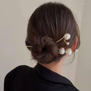 Klipsy do włosów vintage perły chińskie patyki do włosów 2022 modne Korea Kobiety klipski pałeczki na nakrycia biżuterii