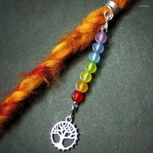 Hair Clips Dread Jewelry CHAKRA Pendant Beads Rainbow Bead Silver-gold-colored Dreadlocks Dreads Metal Spiral