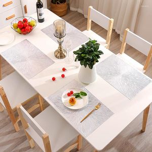 Table Mats Firework Hollow PVC Placemat Dinner Mat Cutout Hangable Gold Individual Placemats Insulation Pad Cup Kitchen Decor