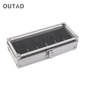 OUTAD Fashion 6 Grid Slots Watches Display Storage Square Box Case Aluminium Watches Boxes Jewelry Decoration Case Gift255I
